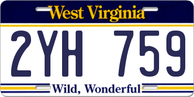 WV license plate 2YH759