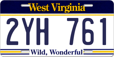 WV license plate 2YH761