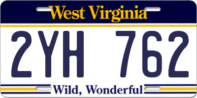 WV license plate 2YH762