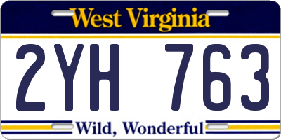 WV license plate 2YH763