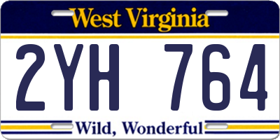 WV license plate 2YH764