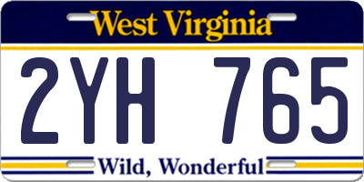 WV license plate 2YH765