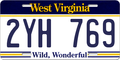 WV license plate 2YH769