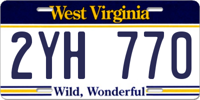 WV license plate 2YH770
