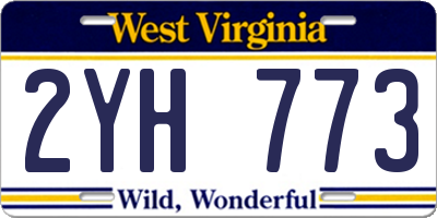 WV license plate 2YH773