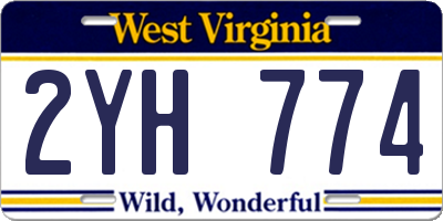WV license plate 2YH774