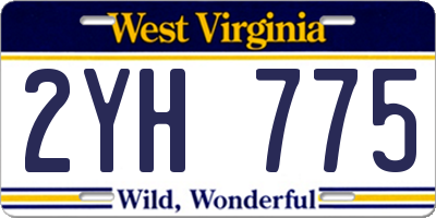 WV license plate 2YH775