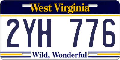 WV license plate 2YH776