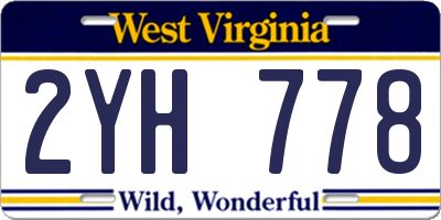 WV license plate 2YH778