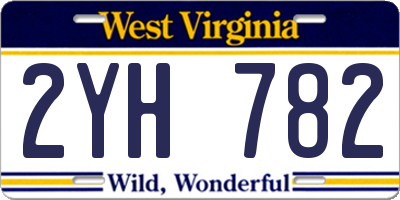 WV license plate 2YH782