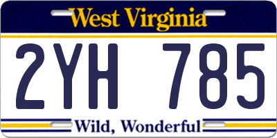 WV license plate 2YH785