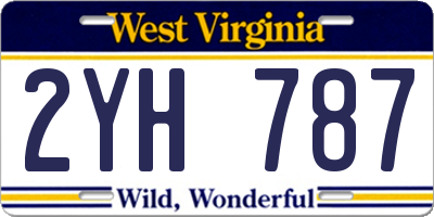 WV license plate 2YH787