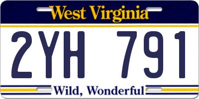 WV license plate 2YH791