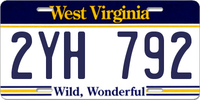 WV license plate 2YH792