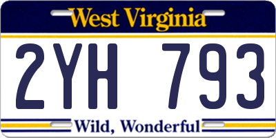 WV license plate 2YH793