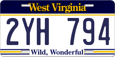 WV license plate 2YH794