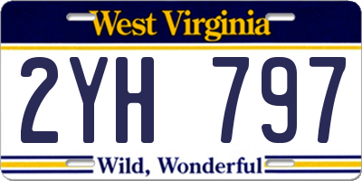WV license plate 2YH797