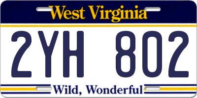 WV license plate 2YH802