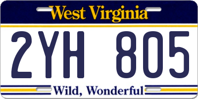 WV license plate 2YH805