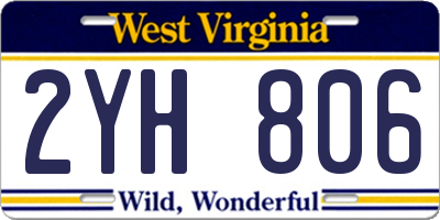 WV license plate 2YH806