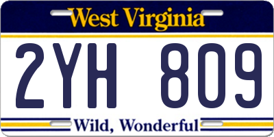 WV license plate 2YH809