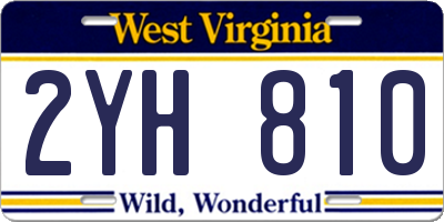 WV license plate 2YH810