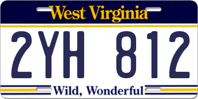 WV license plate 2YH812