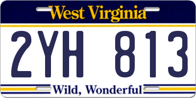 WV license plate 2YH813