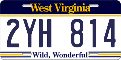 WV license plate 2YH814