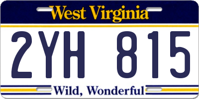 WV license plate 2YH815