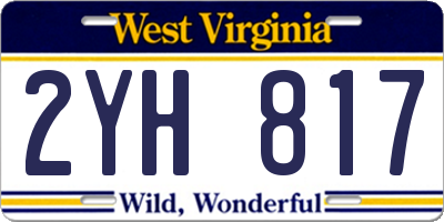 WV license plate 2YH817