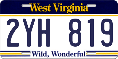 WV license plate 2YH819