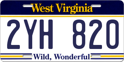 WV license plate 2YH820