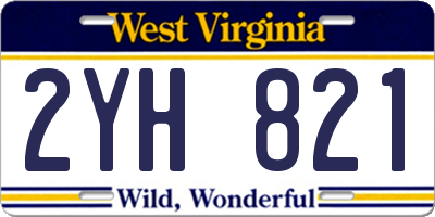 WV license plate 2YH821