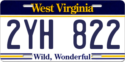 WV license plate 2YH822