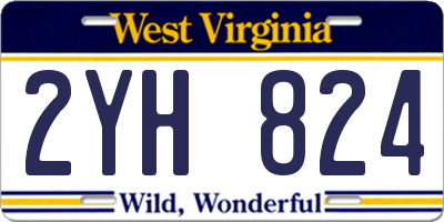 WV license plate 2YH824