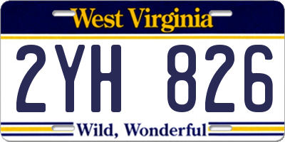 WV license plate 2YH826