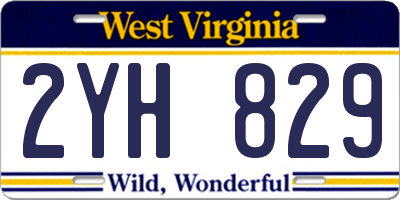 WV license plate 2YH829