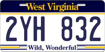 WV license plate 2YH832