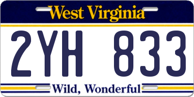 WV license plate 2YH833