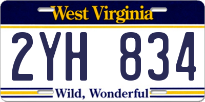 WV license plate 2YH834