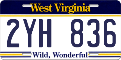 WV license plate 2YH836
