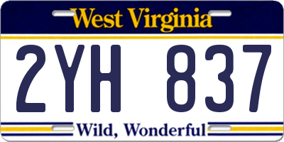 WV license plate 2YH837
