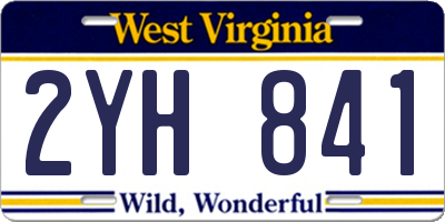 WV license plate 2YH841