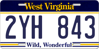 WV license plate 2YH843