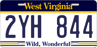 WV license plate 2YH844