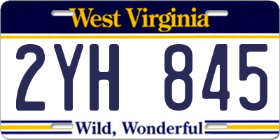WV license plate 2YH845
