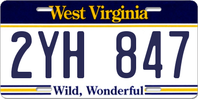 WV license plate 2YH847