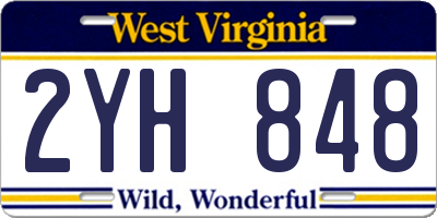 WV license plate 2YH848