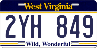 WV license plate 2YH849